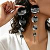 1 Set of Personalized Round Geometric Stud Earrings for Women's Parties and Parties for Daily Travel