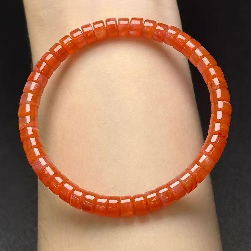 

Браслет с градиентом от фиолетового к белому из африканского нефрита и нан хун: Абакусные бусины с прямым срезом, Женский высококлассный дизайн с кристаллами.