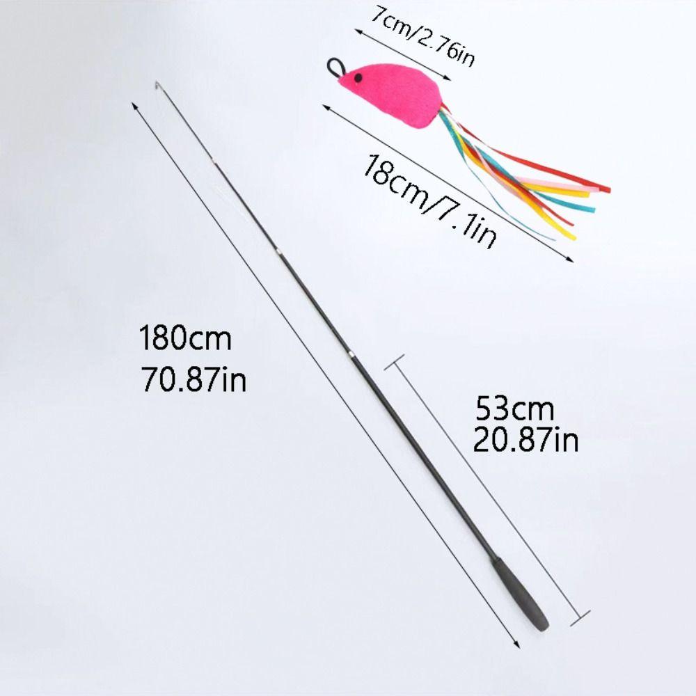 1.8m Fishing Pole Wand Four-section Cat Interactive Stick Replacement Head Cat Teaser Stick  Kitten