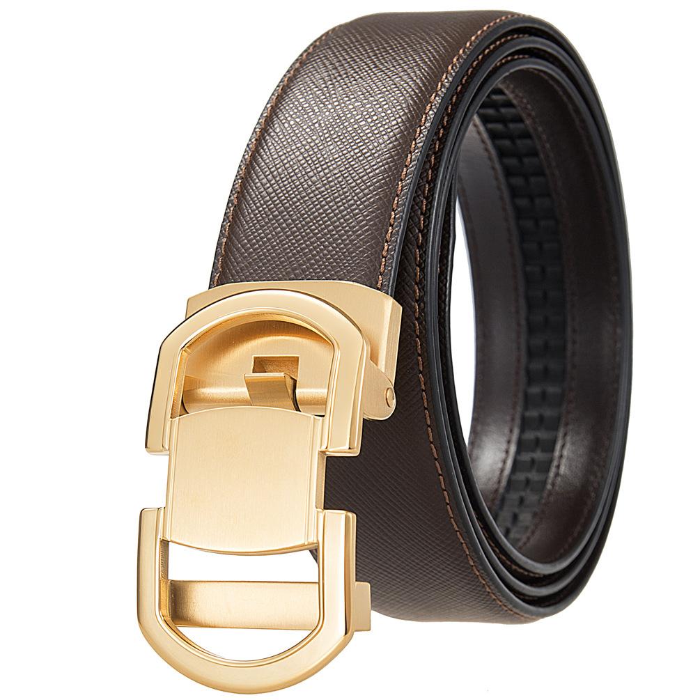 Men'S Steel Buckle Belt, Stainless Steel Buckle Belt, Automatic Buckle Belt Belt Ly36-61911-7