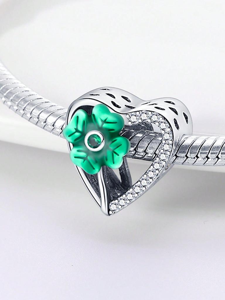 Frühlingsblumen Kleeblatt Perlen Anhänger Kupferbeschichtet Passende Anhänger Kupferoriginal Armband Für Schmuckherstellung DIY Anhänger