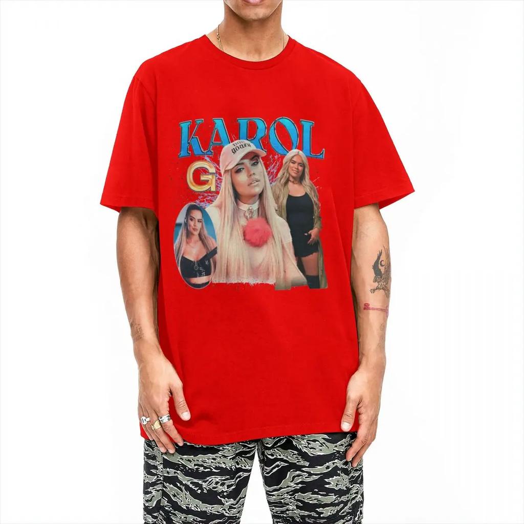 Men's T-Shirts Karol G Bootleg Intage Vintage Cotton Tee Shirt Short Sleeve Bichota Tour T Shirts Round Collar Clothing Gift