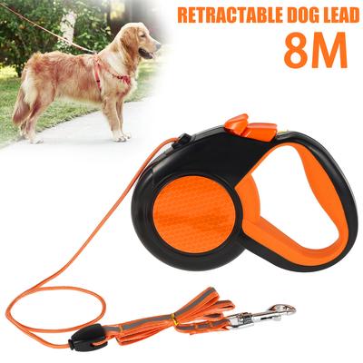 8M natahovací vodítko pro psy Heavy Duty Pet Walking Vodítko se silnou reflexní páskou, protiskluzová rukojeť pro malé a středně velké psy