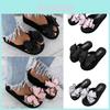 Chic And Comfortable Women Ladies Flat Slip On Sliders Slippers With Bow Accent