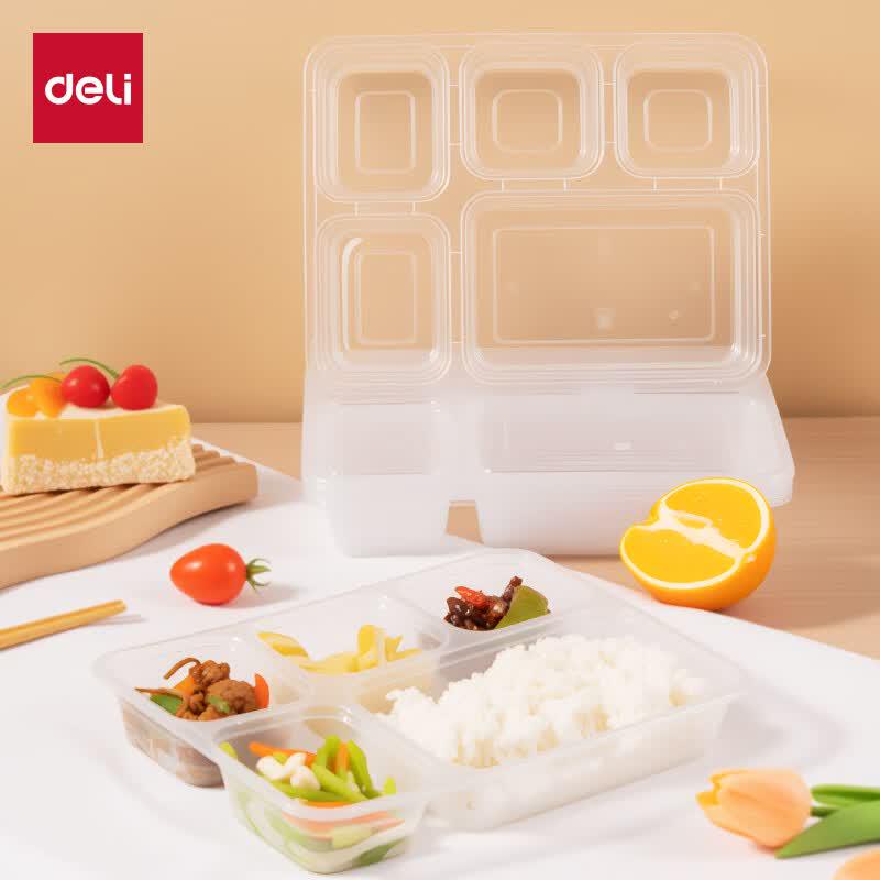 Deli 1150mL 5-Compartment Disposable Food Containers