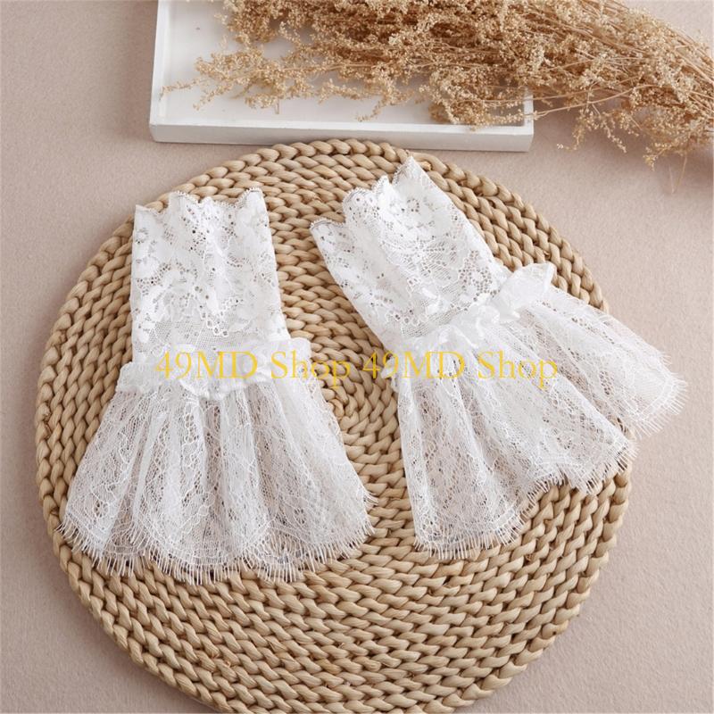 49MD 2Pair Lace Flower Arm Cuffs Fashionable Wrist Cuffs Sleeves Decorative Sleeves