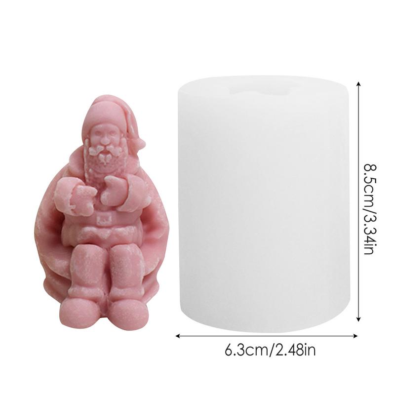 3D Santa Claus Mold Silicone Candle Mold Decorative Mould For Making Home Ornaments Plaster Moulds For Art Craft Casting Molds