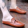 Men's Muller Genuine Leather Shoes Half Slippers Slip On Flat Shoes