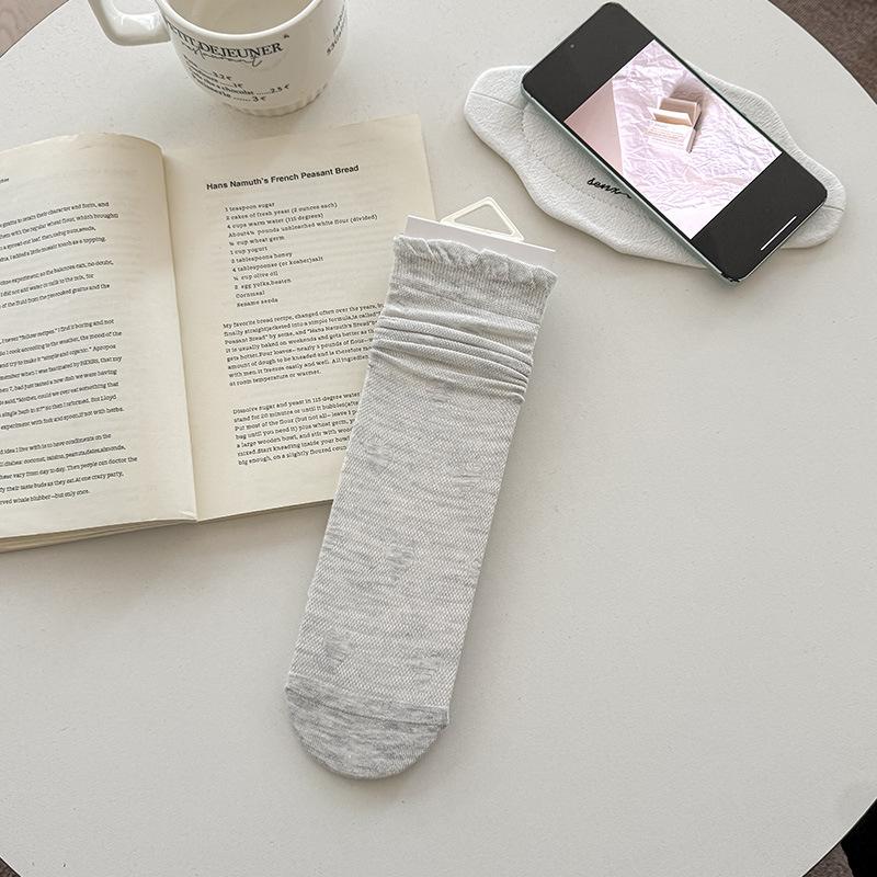 

Sock Children s Love Heart Hollow Tube Socks, Spring and Summer Light Style, Sweet Lace Piled Socks 1 pair світло-сірий колір