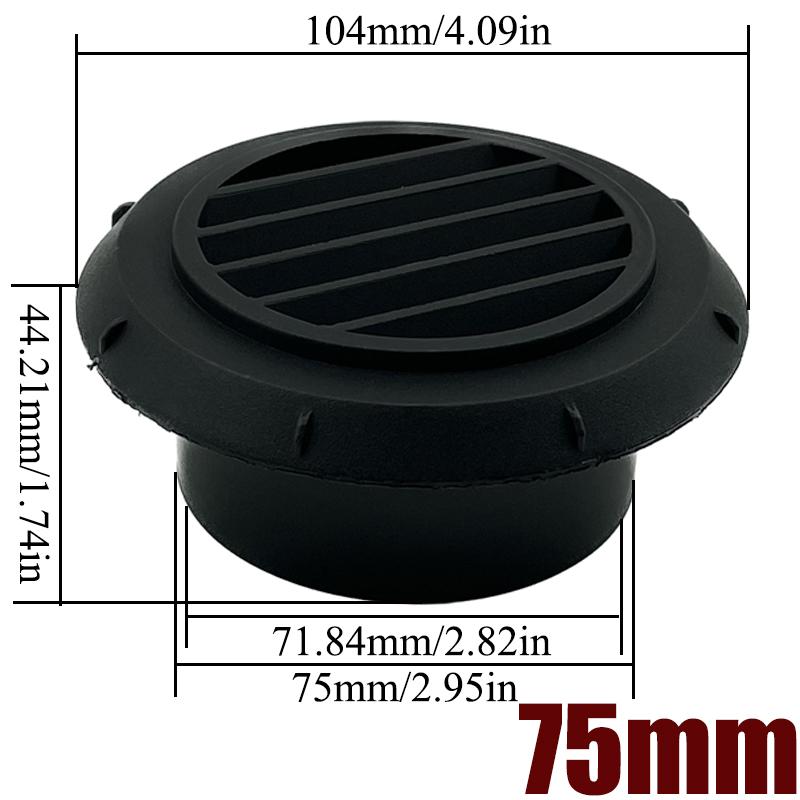 60mm 75mm 90mm Warm Air Vent Outlet Rotatable Air Diesel Heater Air Conditioner For Car Truck VAN Camper Pipe Outlet Connector