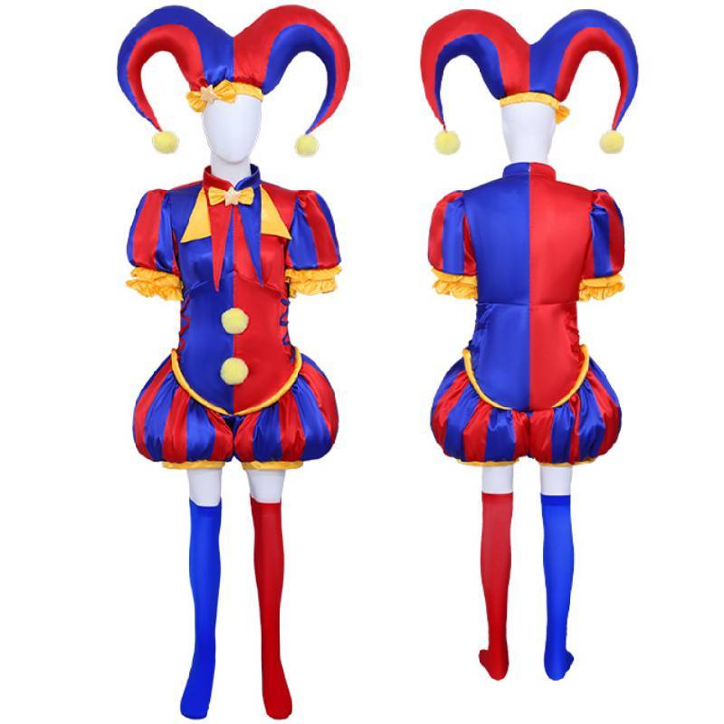 Das Erstaunliche Digitale Zirkus Pomni Cosplay Kostüm Aus Polyesterstoff Für Anime Convention Events