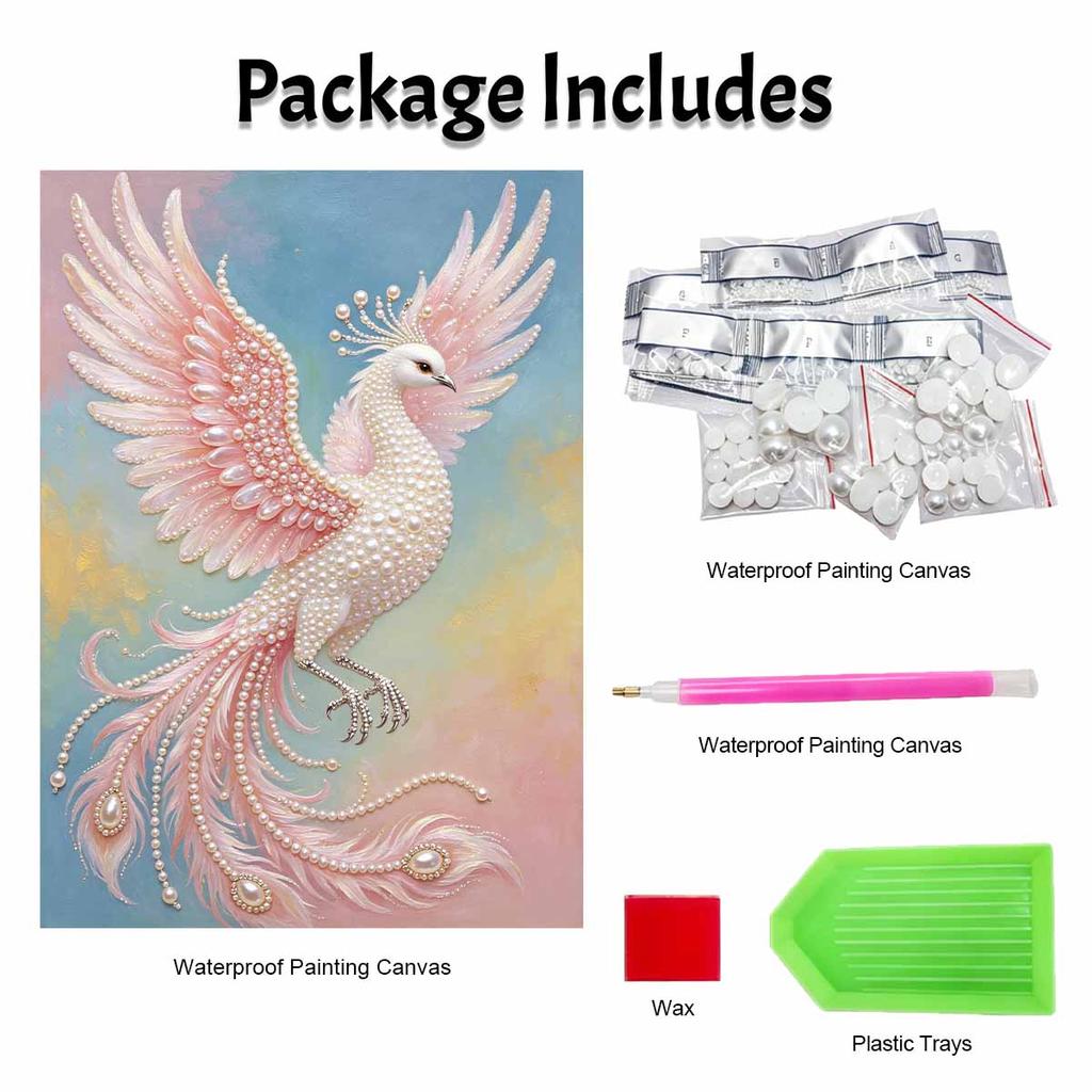 Shiny Pearl Elegant Phoenix DIY Painting Creative Bead Art Craft Household Wall Decoration Nice Present For Art Hobbyists Home Ornament Decor