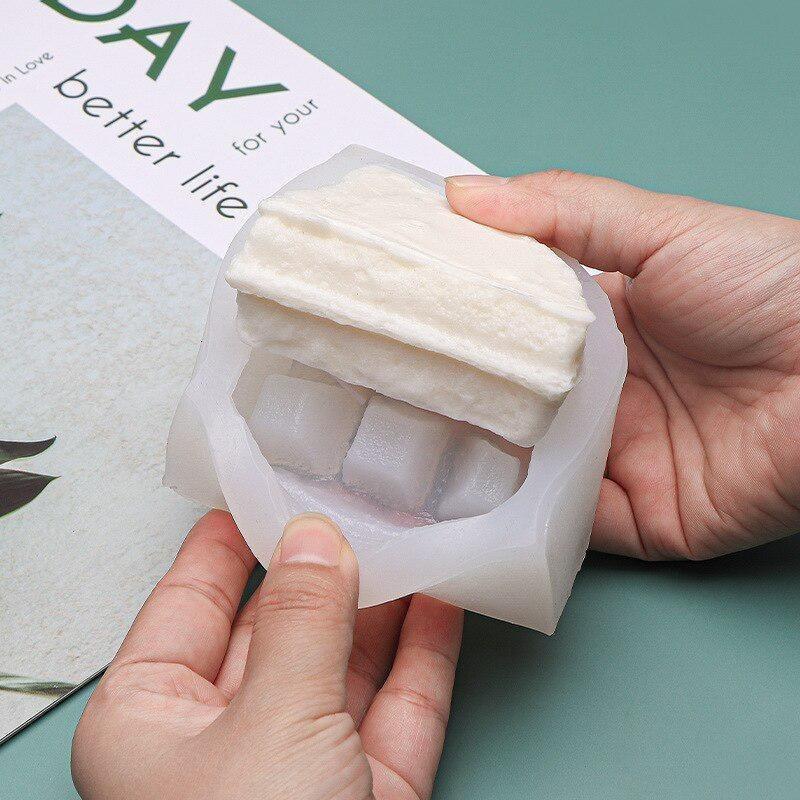 Transparent Waffle Cookies Silicone Candle Mold DIY Crafts Mold Biscuits Chocolate Soap Silicone Molds for Candle Making