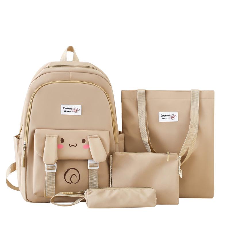 Backpack for Women's Schoolbag New Fashion Trendy Versatile Backpack Four Piece Bag for Primary and Secondary School Students