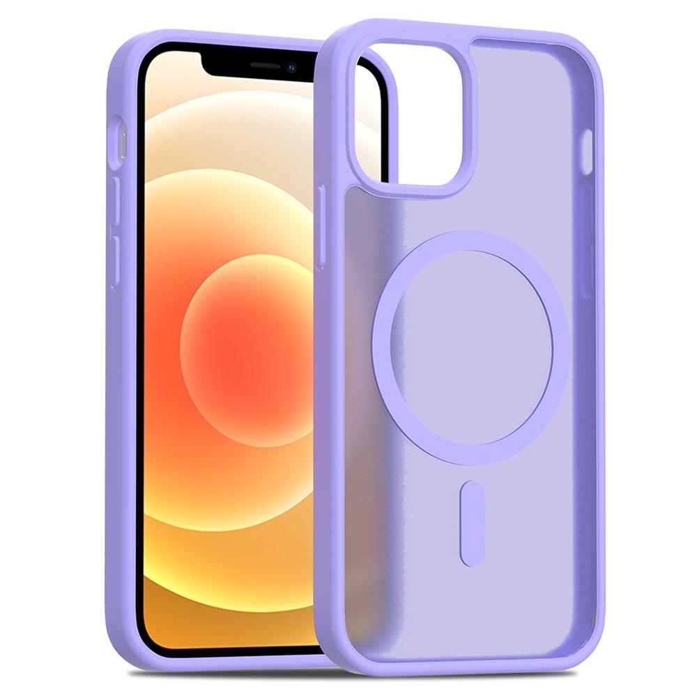 

For iPhone 12 Pro/12 Case Compatible with MagSafe TPU Frame Acrylic Back Phone Cover Skin Touch C