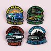 Retro Cartoon Car Brooch: Colorful English Letter Metal Badge - Perfect for Backpacks and Sedan Decoration