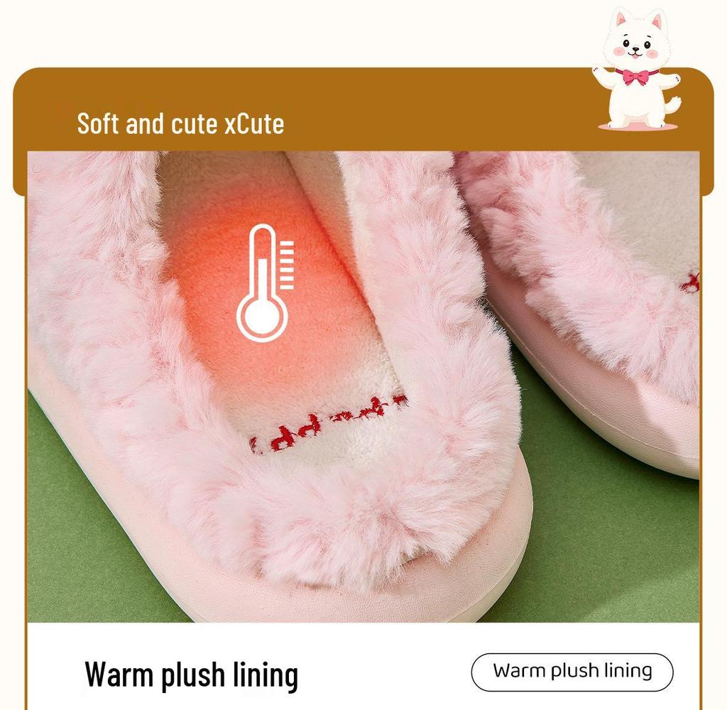 Jie Liya 2025 Women's Cute Cartoon Cotton Slippers - Cozy Indoor Plush for Autumn/Winter (Available for Men Too)