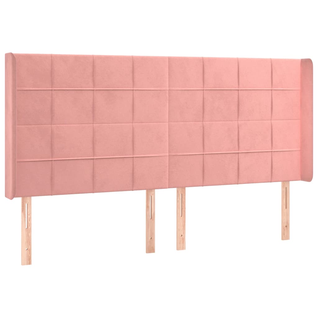 LED Headboard Pink 163x16x118 128 cm Velvet