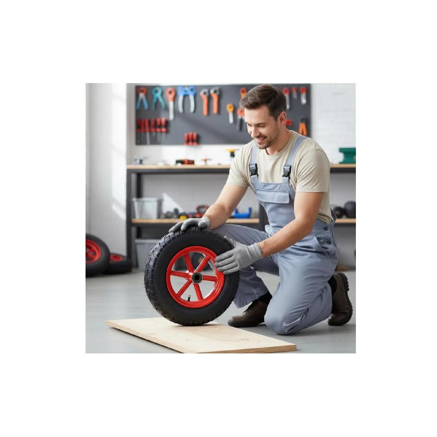 14 Inch Air-Filled Wheel Wear Resistant Hand Wagon Replacement Wheel Professional Hardware Effortless Rolling Wide Surface