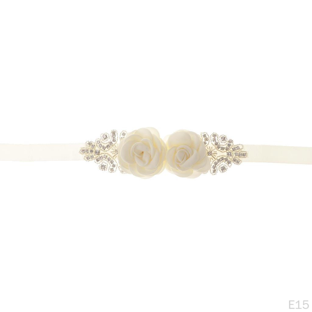 Bridal Flower Rhinestone Sash Belts Elegant Gorgeous Pretty for Wedding Party Prom Evening Dresses