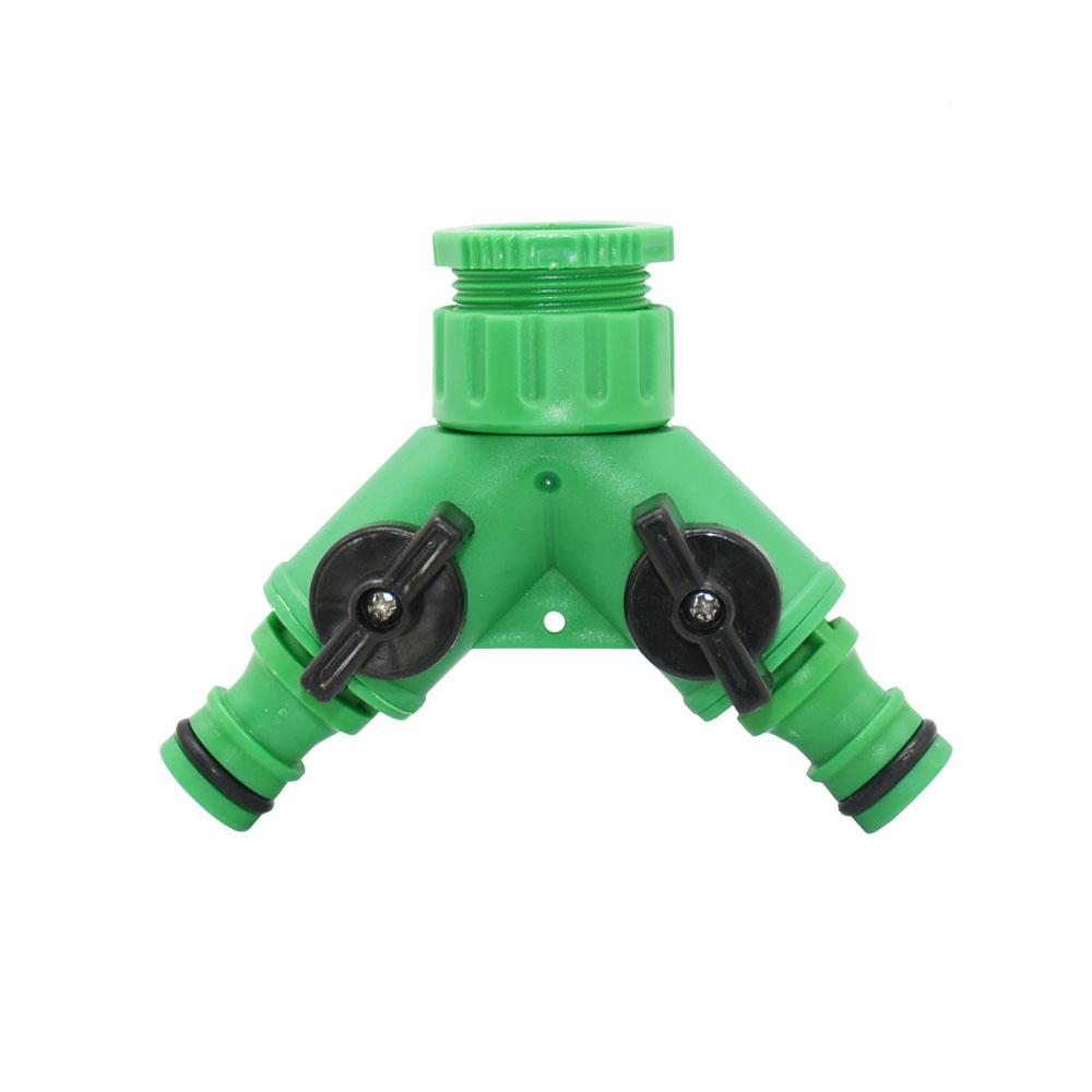 2-Way Nipple Hose Water Splitter Garden Tap 1/2 3/4 Thread Connector Y Irrigation Valve Garden Hose Quick Connector
