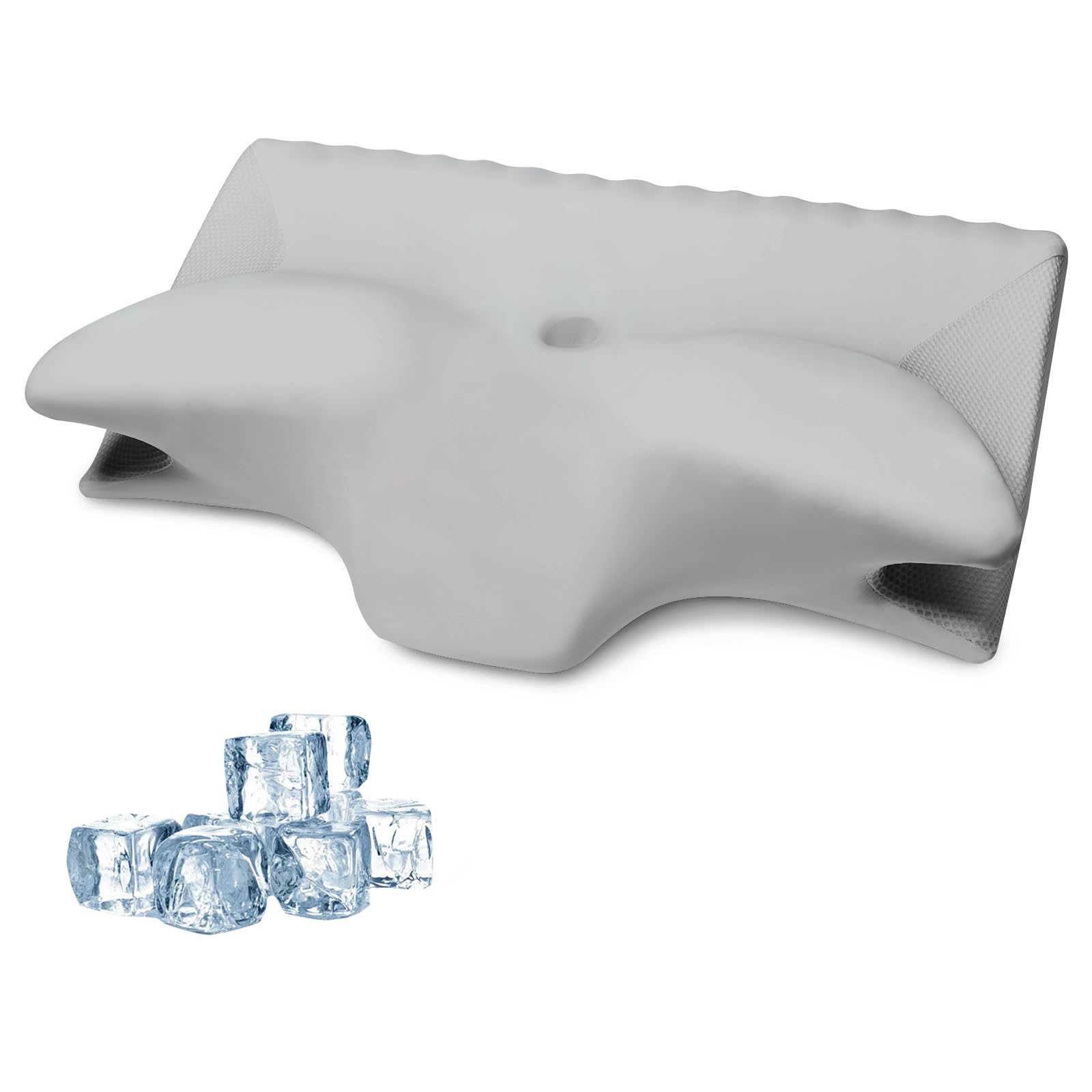 

Fuyumoe Memory Foam Neck Pillow, Cooling, Neck Pain Relief, Brain Rest, Suitable for Side, Back, and Stomach Sleeping, Breathable, Washable Cover,