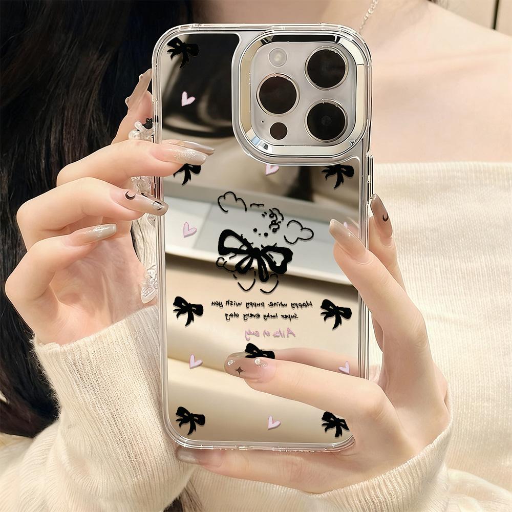 Many Styles Makeup Mirror Phone Case For IPhone 17 17E 16E 16 Pro Max 13 11 15 14 12 Air Cute Cat Painted Funda Coque Cover