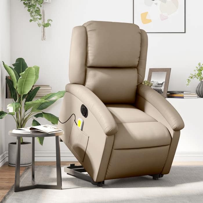 VidaXL Electric Massage Recliner, Relaxation Chair with Adjustable Backrest and Footrest, Seat of 3204253