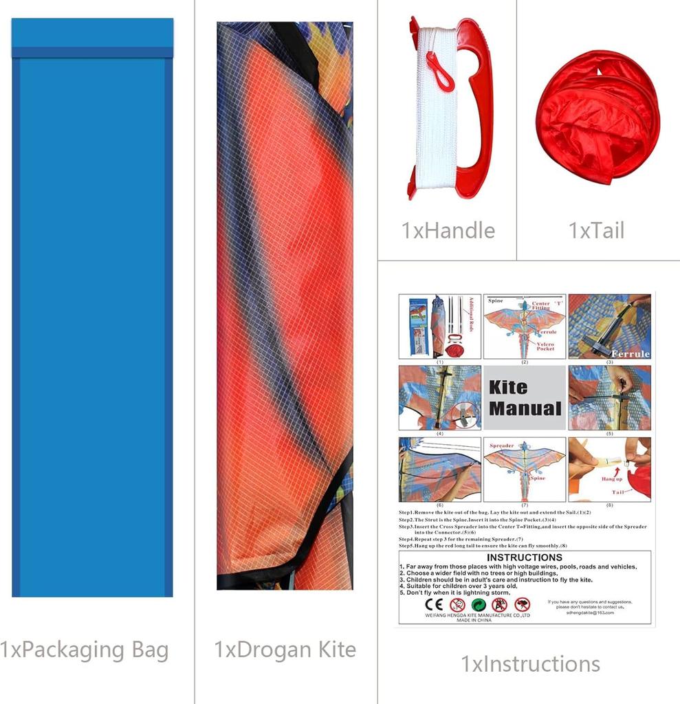 Pteranodon Kite, Ideal for Adults and Teens, Perfect for Beginners, Easy To Assemble and Operate, Includes Storage Bag, Perfect for Outdoor Leisure