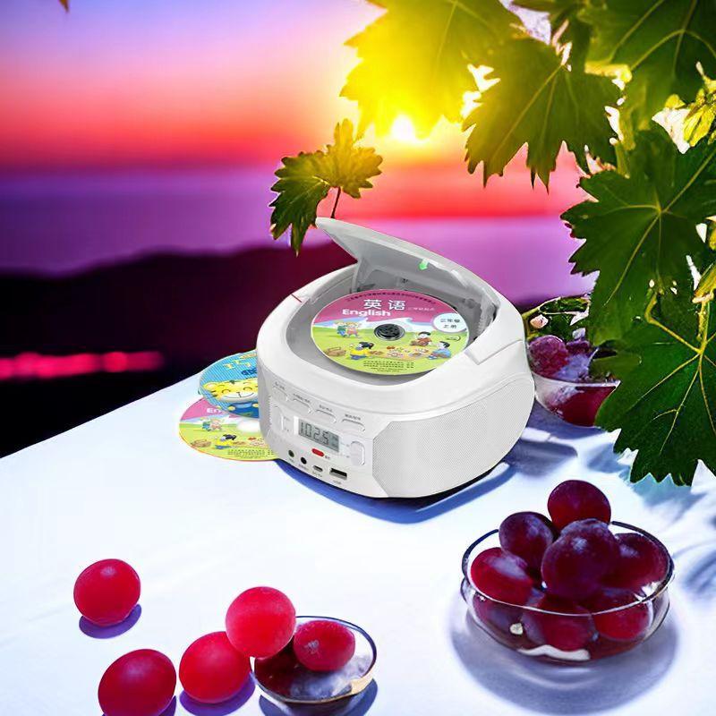 Reproductor de CD estéreo portátil, radio AM/FM, altavoz Bluetooth, máquina de educación prenatal USB
