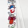 Graffiti Printing Hip Hop Punk White Tie Women Fashion Y2k Kawaii Necktie Casual Shirt Ties For Woman Gift Box