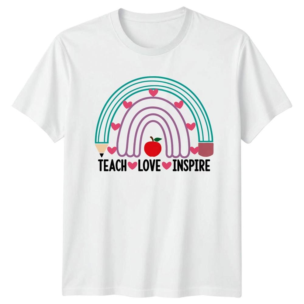 Teach Love Inspire Unisexs TShirt EleUnisextary Teaching Gift For Her S