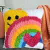 Knit DIY Rainbow Pattern Cushion Making Kits Enjoy DIY Fun With Latch Hook Kits DIY Pillowcase
