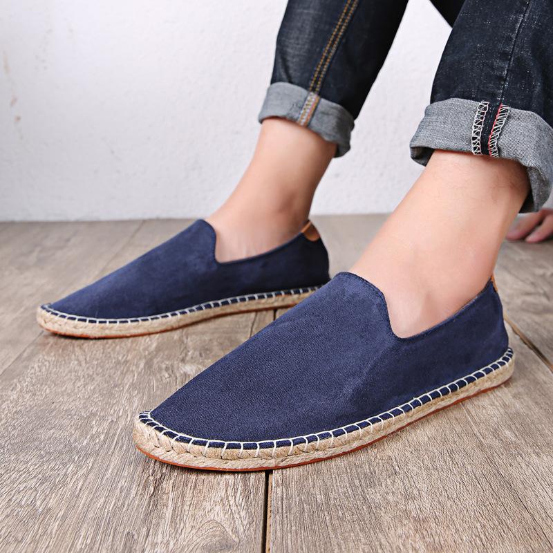 Autumn linen sole shoes straw fisherman shoes old Beijing cloth shoes men and women couple lazy shoes canvas shoes casual men's shoes