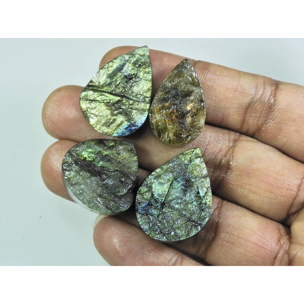 15X25-20X28MM Natural Multi Labradorite Durzy Cabochon Gemstone 4PCS Lot LL-924