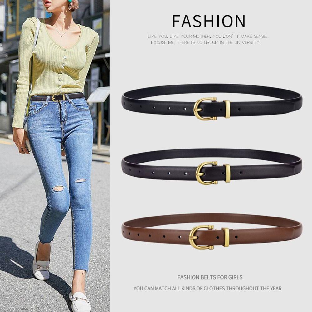 PU Leather Waist Belt Thin Waistband Gift Waist Cinch Belt  Women Ladies