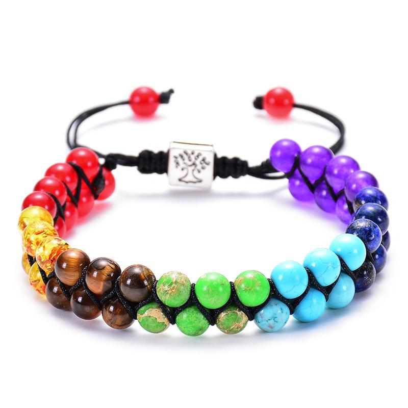 JYL TS Bracelet Double-Layer Zodiac  Colorful Beaded Aligns Luck & Vitality 6MM-colorful