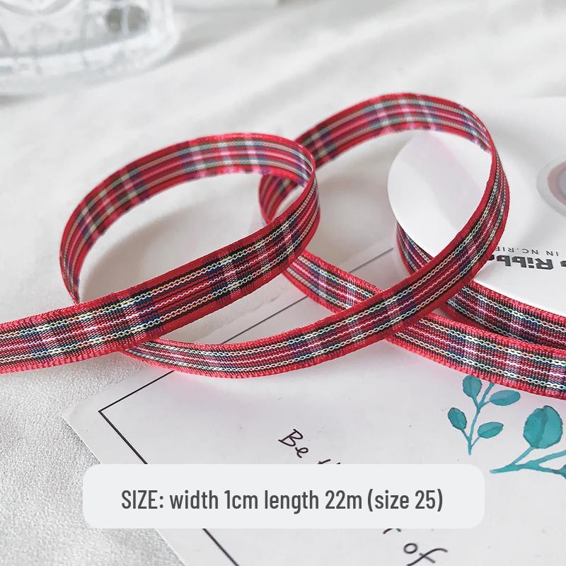 

10mm Plaid Satin Ribbon for Hair Accessories, Bows, Gift Boxes & DIY Crafts