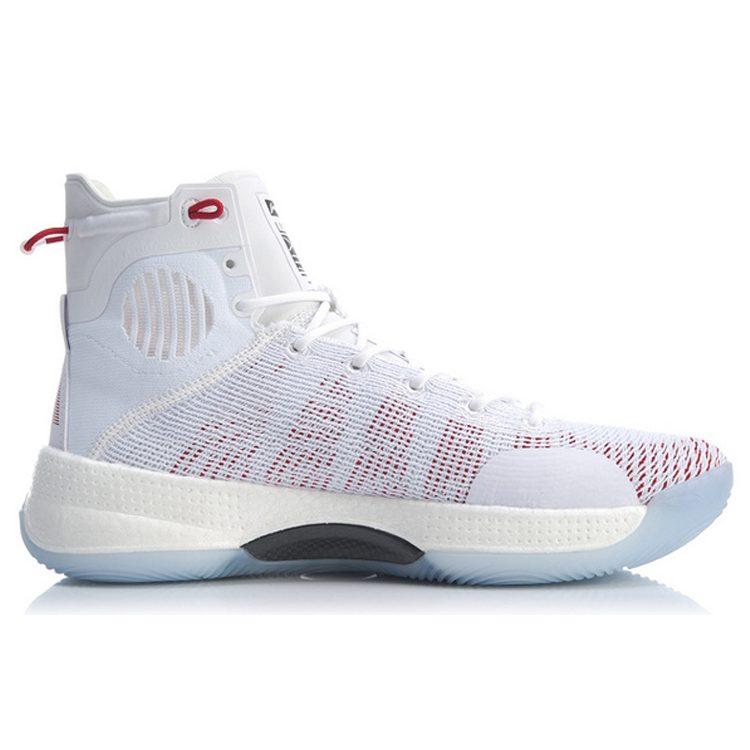 Li Ning YuShuai 13 Boom Slip Resistant, Abrasion Resistant, Lightweight High top Basketball Shoes Men's White Red ABAP031-1