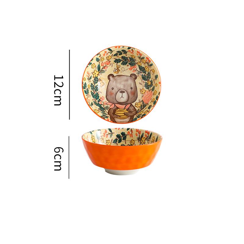 Japanese Ceramic Bowl Cute and Creative Household Tableware Eating Soup Bowl Children's Bowl