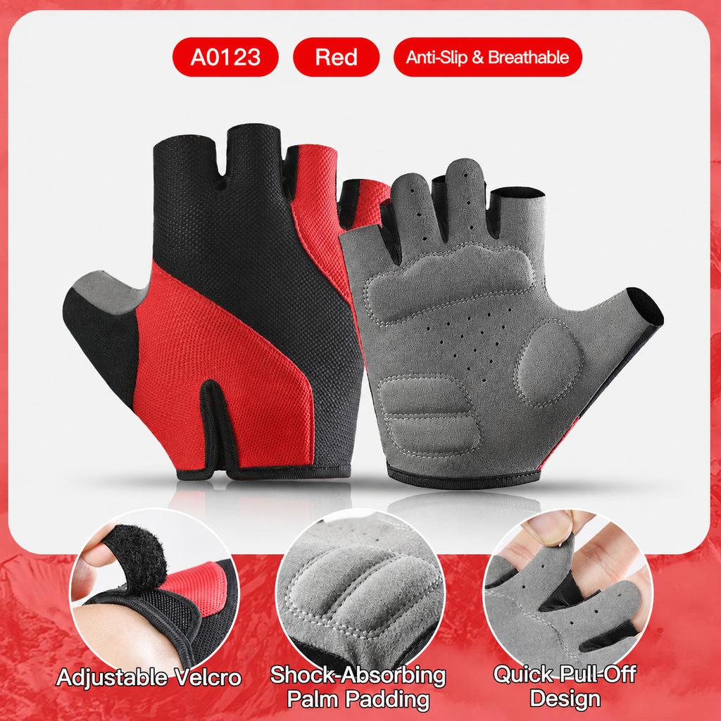 Half Finger Riding Gloves Ventilate Anti-slip Shock Buffer Unisex Summer Outdoor Gear for Road Cycling Bodybuilding Lightweight
