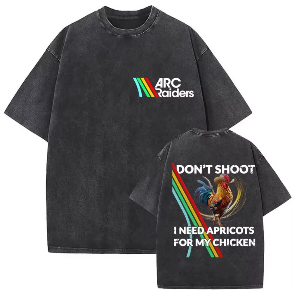Spieler Arc Raiders Vintage Washed T-Shirt Herren Gothic Mode Baumwoll-T-Shirt Yk harajuku Hochwertiges Kurzarm-Oberteil