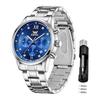 OPK Men's Quartz Date Waterproof Luminous Diamond Stylish Fashion Classic Multifunctional Watch Men's Stainless Steel School Company Watch for Men