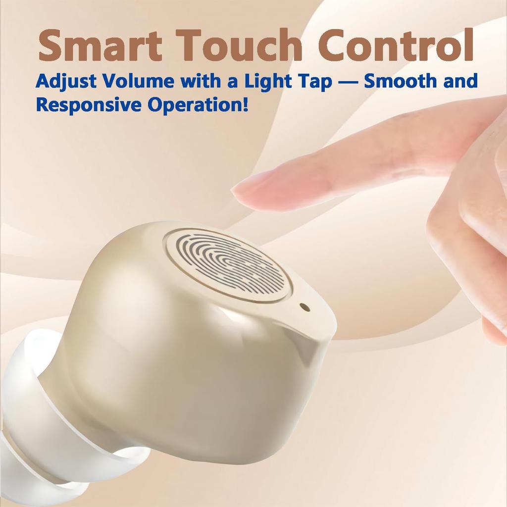 Invisible Rechargeable Hearing Amplifiers for Seniors , Smart Touch Control, Magnetic Fast Charging with Charging Case, Clear Sound, Comfortable Fit