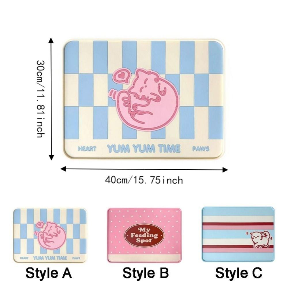Anti-fouling Pet Placemat Non-slip Dog Food Bowl Mat Space Saving Pet Bowl Pad Floor Protector