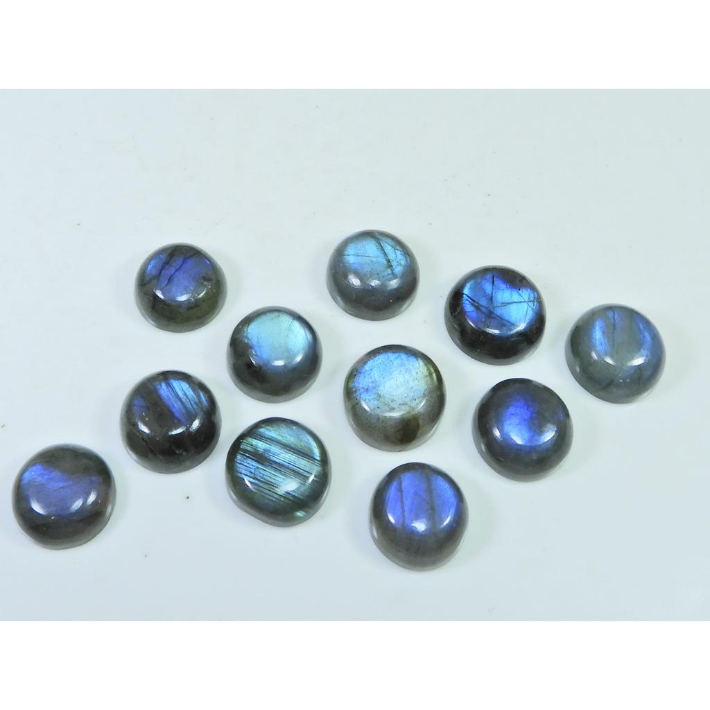 13X13MM Natural Labradorite Blue Round Cabochon Loose Gemstone 11Pcs Lot C-1029