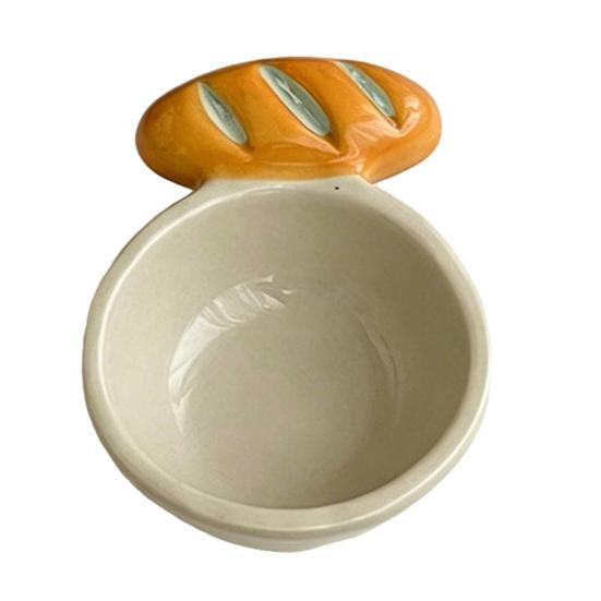 

Bread Shape Sauce Dish Ceramic Dipping Sauce Bowl for Hot Pot BBQ Sushi Dishwasher Safe Cute Mini Serving Bowl for Home Party Restaurant A