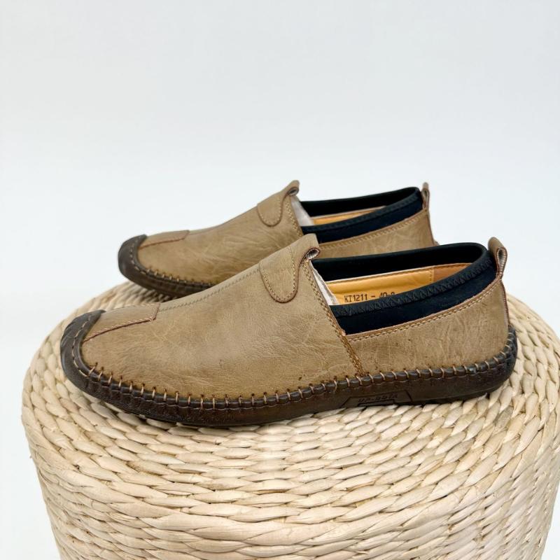 

Новый стиль, деловая обувь, мужские повседневные удобные формальные мужские модельные туфли, мужские лоферы без шнуровки 44 хаки