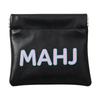 PU Leather Mahjong Score Card Pouch with Auto-Close Spring Frame, Small Storage Case for Home Table Use and Travel