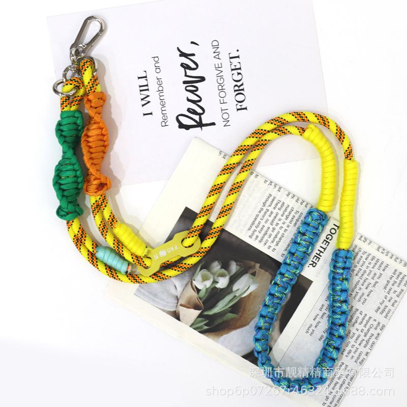 Colorful Woven Crossbody Phone Strap Anti Lost Lanyard For Camera Bag